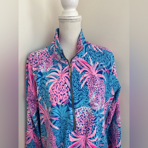 Lilly Pulitzer Skipper Dress in the Borealis Blue Tropic Down Low Print size XL - Picture 3 of 13